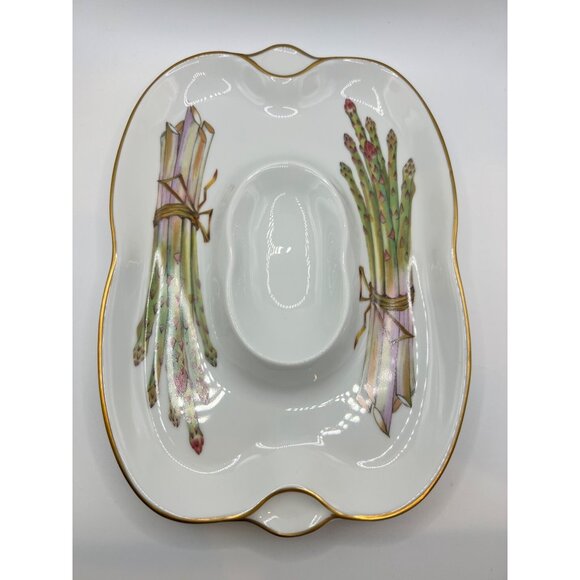 Royal Worcester Fine Porcelain Evesham Gold Asparagus Vintage Serving Plate Tray - Picture 1 of 9